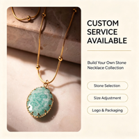 Collier en acier inoxydable plaqué or 18 carats NIMAI PVD avec pendentif en pierre naturelle ovale facettée et chaîne serpent pour femme, bijoux en gros