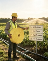 Tuyau plat en PVC extrudé agricole personnalisable de 2 à 8 pouces, flexible, traité anti-UV, pour l'irrigation