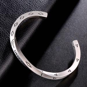 Dropshipping Shopify Viking Rune <b>Bracelet</b> For <b>Men</b> Mobius Band Alloy Engraved Hip Hop Bangle <b>Silver</b> Tone <b>Mens</b> Jewelry - Product Image 5