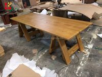 Événement adapté 8 places pliant extérieur pin en bois blanc fête mariage chevalet tables à manger