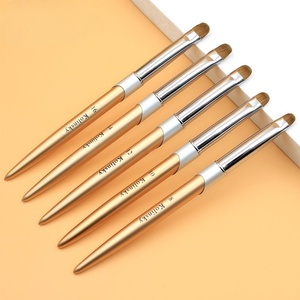 High-End Quality Gold Metal Rod French Nail Art <b>Brush</b> Professional Salon Exclusive Customizable Logo Nail <b>Brush</b> Quality Product - Product Image 2