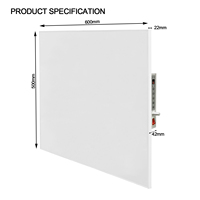 Blanc gris ou image personnalisée truecolor thermostat d'affichage à LED Wi-Fi C030 600*500 300W IR panneaux de chauffage intérieurs en cristal de carbone