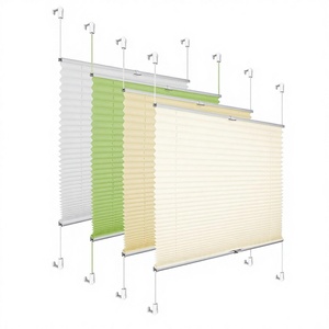 Persiana Plisada con Fijación sin Taladro, 35 x 100 cm (Ancho x Alto), Beige, Protección Solar, Fácil de Instalar, Persiana Enrollable Translúcida Plegable para Ventanas y Puertas - Product Image 1