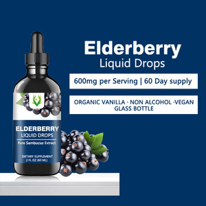 Precio al por mayor Extracto de baya del Saúco Gotas Líquido Inmune Apoyo Sambucus Black Saúco Gota líquida Suplemento de tintura de hierbas - Product Image 4