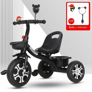 Tricycle en métal massif pour enfants avec poignée de poussée amovible, roues en mousse silencieuses, pour tout-petits de 6 mois à 6 ans, assistance parentale, extérieur - Product Image 2