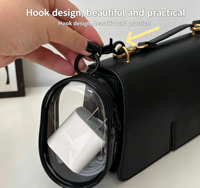 Sac de rangement pour câbles de données en PVC, durable, design tendance, logo personnalisé, transparent, portable, pour casque de voyage, petite taille, cadeau