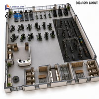 Paquete Completo de Equipos de Gimnasio Directo de Fábrica, 350 m², Entrenamiento de Fuerza Comercial, Máquinas de Cardio y Pesas Libres