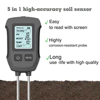 Testeur de sol numérique LCD 5-en-1 pour la surveillance de l'humidité, du pH et de la luminosité des plantes, des fleurs et du jardinage, idéal pour la maison intelligente