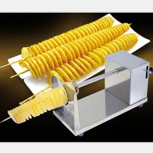 Twist kartoffel chips schneider, kartoffel spirale hobel cutter, automatische, der twist kartoffel turm maschine