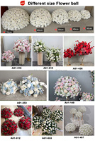LEDA Fournitures de mariage Boules de fleurs blanches en soie, roses et orchidées artificielles, centres de table pour événements et décorations de mariage