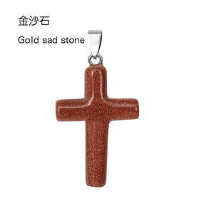 Vendita calda stile classico <span class=keywords><strong>pietra</strong></span> naturale <span class=keywords><strong>rosa</strong></span> quarzo <span class=keywords><strong>giada</strong></span> turchese ciondolo ciondolo in <span class=keywords><strong>pietra</strong></span> croce - Product Image 5