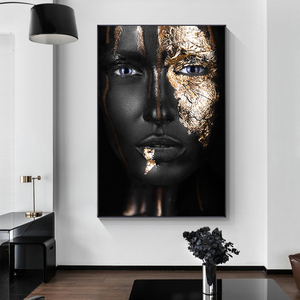 Quadro Moderno con Stampa di Donne Africane Belle in Nero, Dipinto a Olio su Tela con Cornice, Arte Murale di Ragazze Sensuali - Product Image 4