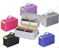 Trousse à crayons de grande capacité en toile colorée, pour fille, garçon, femme, cadeau pour adulte
