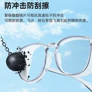 Lunettes de sécurité à monture noire, transmission de la lumière à 99%, blocage de la lumière bleue, protection des yeux contre la poussière, le vent, les éclaboussures de pollen - Product Image 4