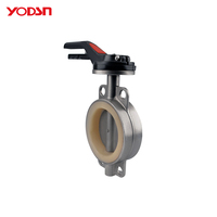Vanne papillon manuelle YODSN SS, OEM personnalisé, type Wafer sanitaire pour équipement d'eau haute pression PN10 PN16