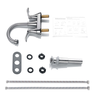 Miscelatore per lavabo Aquacubic Centerset a doppia maniglia; Acciaio inossidabile con sistema di alimentazione dell'<span class=keywords><strong>acqua</strong></span> senza piombo - Product Image 5