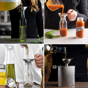 Set 3pcs Corong Stainless Steel untuk Penggunaan Dapur Rumah Alat Logam Tahan Lama Desain Bernapas Kualitas Standar Tinggi - Product Image 5