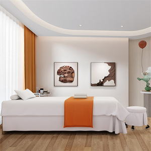 Set <span class=keywords><strong>Copriletto</strong></span> 4 Pezzi per Massaggi e Centri Estetici, Stile Europeo di Lusso in Tinta Unita - Product Image 5