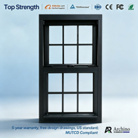 Ventana Corredera Vertical Moderna de Aluminio, de Una Sola Hoja, para Apartamento, Dormitorio, Cocina, Diseño que Ahorra Espacio
