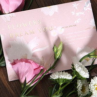 Carte de remerciement en papier avec impression personnalisée logo carte d'anniversaire carte-cadeau cartes de vœux colorées impression carte de visite rose