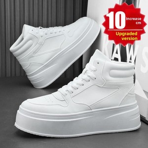 <span class=keywords><strong>Scarpe</strong></span> da <span class=keywords><strong>uomo</strong></span> bianche in microfibra <span class=keywords><strong>con</strong></span> <span class=keywords><strong>tacco</strong></span> nascosto da 12 cm, plateau spesso in stile coreano, rialzo invisibile da 10 cm, perfette per cosplay - Product Image 3