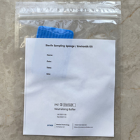Bolsa de muestreo con hisopo de esponja estéril para muestreo de superficies con tamponante neutralizador / Agua de peptona tamponada (BPW) / Caldo de Letheen