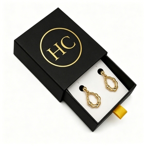 Estuche deslizante para joyería troquelado a medida, caja de lujo para pendientes cubierta de tela, solución de branding premium, fábrica exportadora - Product Image 4