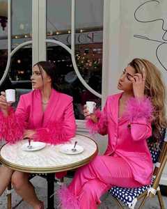 Giacca Invernale da Donna alla Moda con Decorazioni in Piume, Stile Casual e Chic per l'Ufficio - Product Image 3