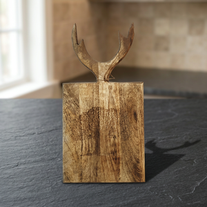 Acacia Wood Chopping <b>Block</b> Deer Antler Wooden Cutting Board Custom <b>Shape</b> Reusable Kitchen Decoration - Product Image 3