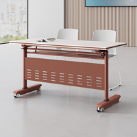 Petite table pliante en bois pour espace de bureau, minimaliste et mobile, idéale pour les salles de réunion