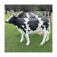 Patung sapi serat kaca ukuran kehidupan kustom patung sapi dekorasi taman patung sapi serat kaca