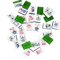 Ensemble de Mahjong Américain de Luxe Moderne 160 Tuiles, Sac à Main Portable en Acrylique et Joker Guépard, Tapis de Jeu Complet, Supports, Pochette, Cadeau