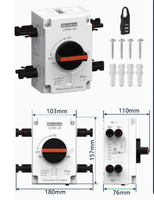Interrupteur isolateur CC PV 2 entrées 2 sorties 1200V 32A IP66 résistant aux intempéries, interrupteur de déconnexion solaire certifié TUV pour utilisation en extérieur
