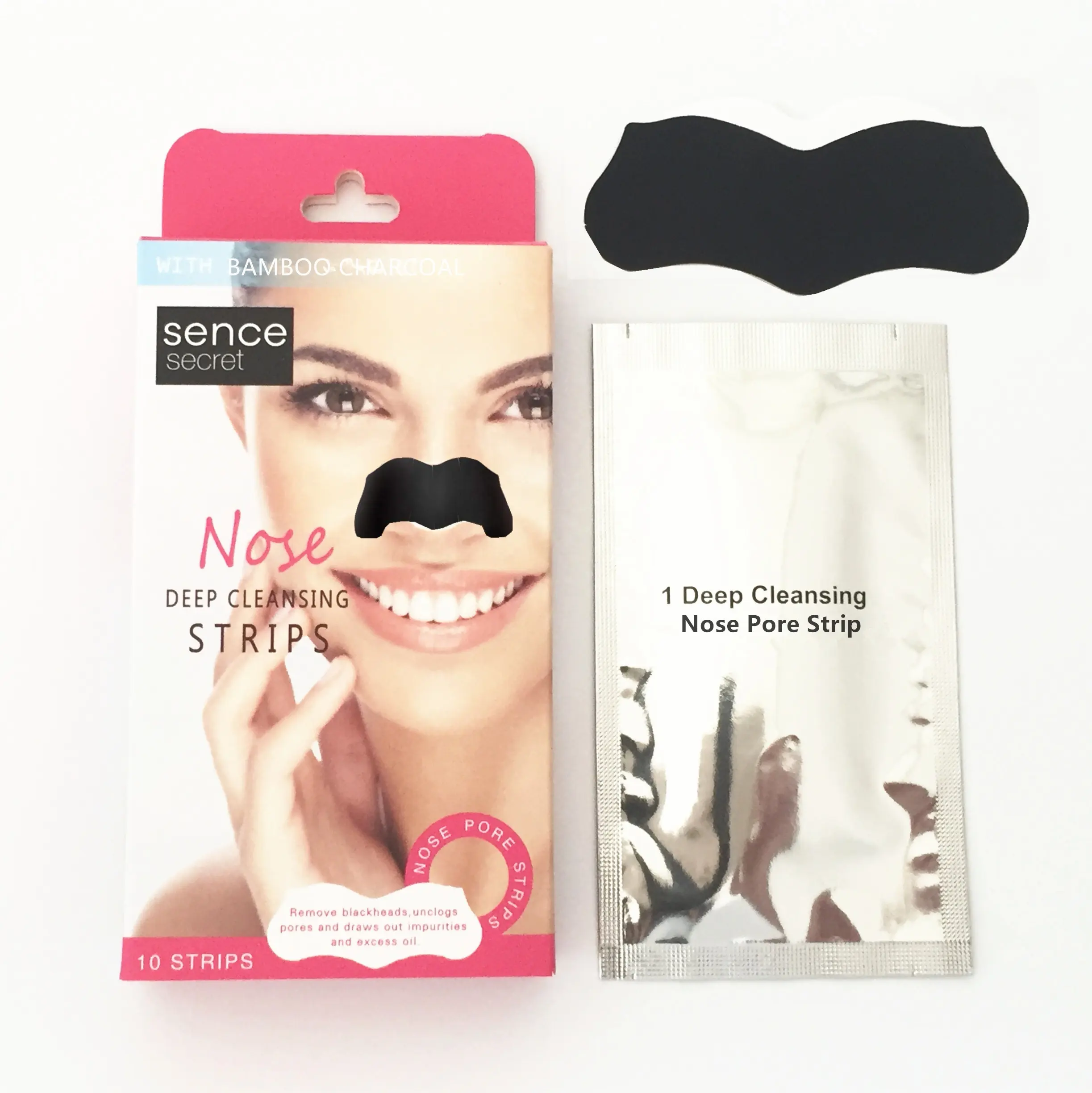 Korean style Deep cleansing nose pore strips with bamboo charcoal