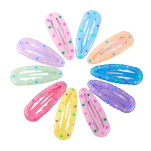 Barrettes à cheveux ondulées colorées pour enfants, 6,5 cm, en résine plastique, pour usage quotidien, adorables pinces latérales avec motif ondulé - Product Image 5