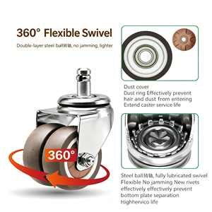 Twin Swivel Castors 4 Inch Polypropylene Pp Threaded Stem With Foot Lock 360 Degree Swivel Low Profile For Underbed Box - Product Image 6