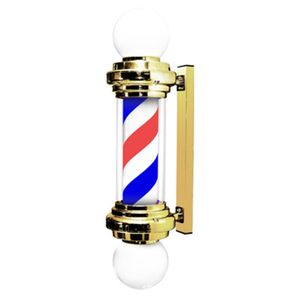 Modern Design <b>LED</b> Turn Light Portable Glass Barber Pole Sign for Hairdressing Salon Outdoor Rotating Light Box - Product Image 2