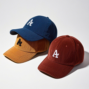 Casquette personnalisée en velours côtelé à 5 panneaux Casquettes de baseball décontractées à bord court Chapeau de papa vintage non structuré Chapeaux de camionneur Hip Hop - Product Image 6