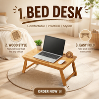 Table de lit convertible et pliable en bois pour bureau à domicile, avec fente pour cartes et support pour ordinateur portable, vente en gros