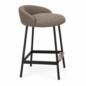 Taburete de Bar Moderno GDRS RF-319, Tapizado, Altura Fija, Estructura Metálica, Asiento de Tela, para Hogar, Bar, Cafetería - Product Image 1