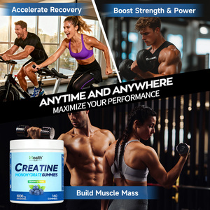 OEM <b>Creatine</b> Gummies Blue Raspberry Flavor 5000mg Muscle Mass Power Output Gym Endurance Performance Non-GMO Vegan Sugar Free - Product Image 4