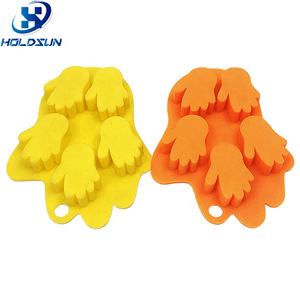 Moule à glaçons en silicone en forme de paume à 5 cavités, couleur personnalisable, qualité alimentaire, outil de pâtisserie pour la préparation de gâteaux <span class=keywords><strong>au</strong></span> <span class=keywords><strong>chocolat</strong></span> et de gelée - Product Image 4