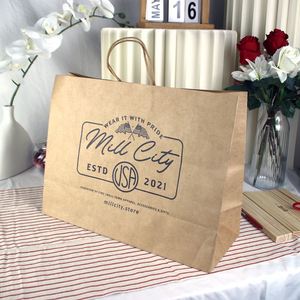 Diseño de Logotipo Personalizado, Imprime Tu Propio Logotipo, Bolsa de Compras, Bolsa de Papel Kraft para Comida para Llevar con Asas - Product Image 2