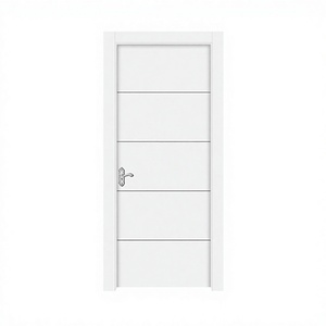 Puerta Interior Moderna de MDF Blanco, Diseño Minimalista, Superficie Acabada, Apertura Manual para Dormitorio, Baño, Apartamento - Product Image 1