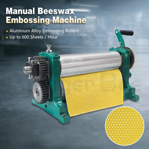 New MengerBee Aluminum Alloy Rollers Manual Beeswax <b>Foundation</b> Machine M310E 5.4/4.9mm Cell Size 310mm Roller Length Apiculture - Product Image 2
