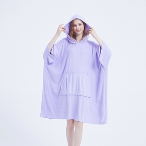 Robe changeante d'usine en microfibre séchage rapide personnalisé pour adultes adolescents à capuche Surf <span class=keywords><strong>Poncho</strong></span> serviette <span class=keywords><strong>de</strong></span> plage - Product Image 5
