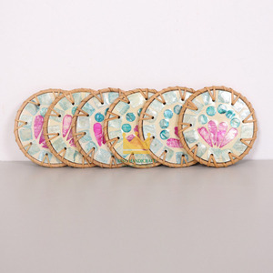 Sous-verre en résine de coquille de rotin naturel coloré, tissé à la main, isolant, moderne et écologique pour la maison, prix abordable du Vietnam - Product Image 2