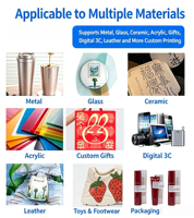 Imprimante UV DTF multi-usages 2030 pour autocollants brillants et dorés, format A4, idéale pour les petites entreprises, pour acrylique et verre
