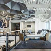Panneaux acoustiques décoratifs légers en PET, prix d'usine, panneaux absorbants du son hexagonaux suspendus, colorés