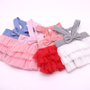 Wholesale Classic Lightweight Polyester Dog & Cat Clothes for <b>Small</b> Dogs <b>Teddy</b> Bichon Mesh Strap Dress - Product Image 2